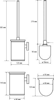 Ёршик для унитаза Sapho X-Round хром XR305
